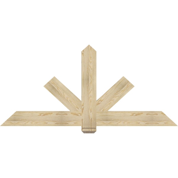 Ekena Millwork Kennewick Rough Sawn Timber Gable Bracket, Douglas Fir, 72"W x 33"H x 2"D x 6"F, 11/12 Pitch GBW072X33X0206KEN00RDF - main
